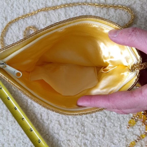 RARE vintage 60s waterfall bead choker collar bib purse set - Picture 14 of 15